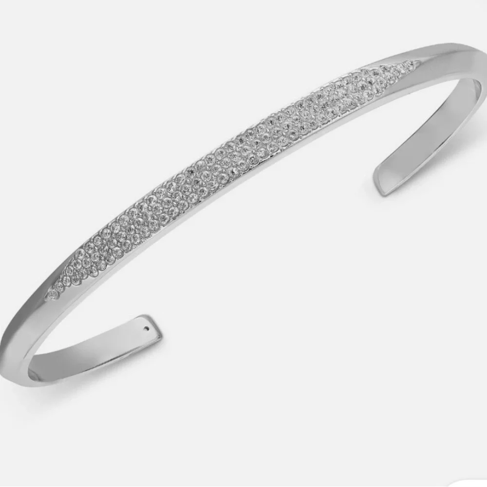 Kate Spade Silver Tone Raise The‎ Bar Cubic Zirconia Pavé Cuff Bracelet NWOT